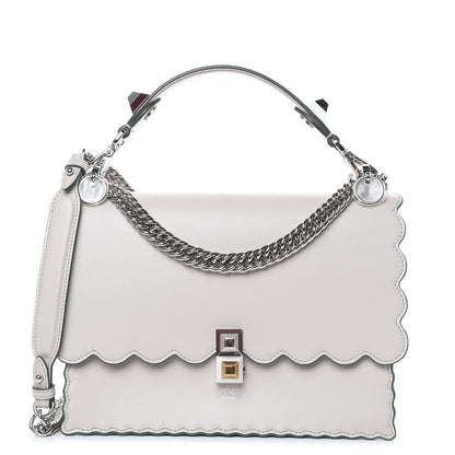 Fendi Vitello Liberty Scalloped Studded Kan I Shoulder Bag Grigio Polvere 1 of 9