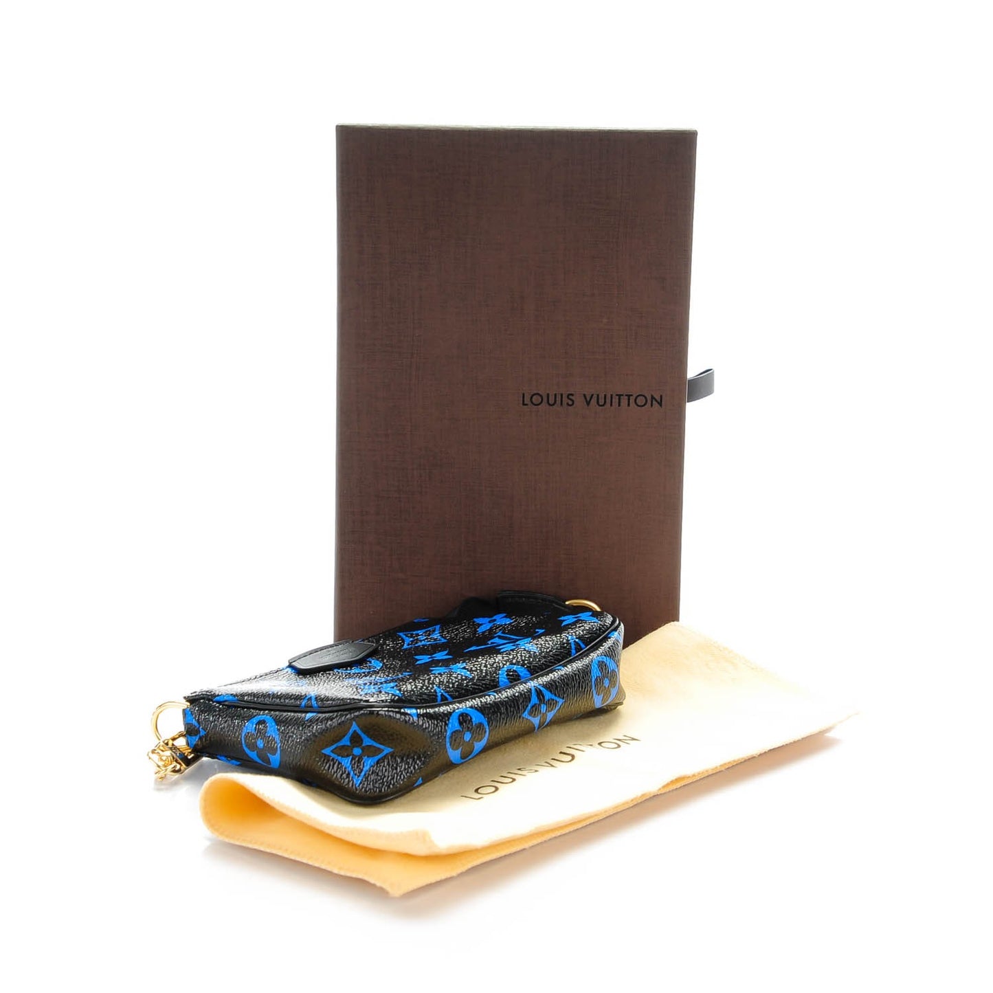 Colored Monogram Mini Pochette Accessories Blue Black