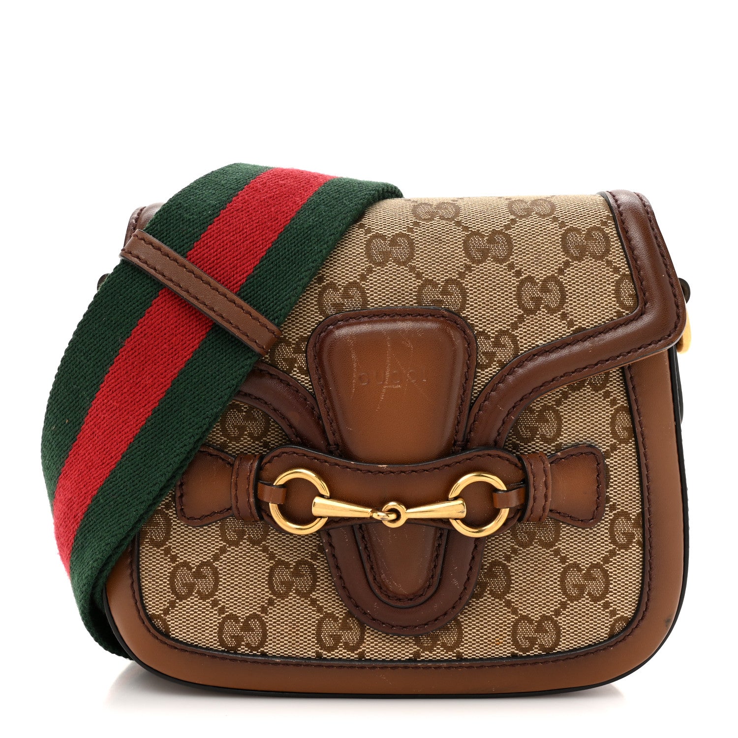 Gucci Monogram Small Lady Web Shoulder Bag Beige Cuir 1 of 17