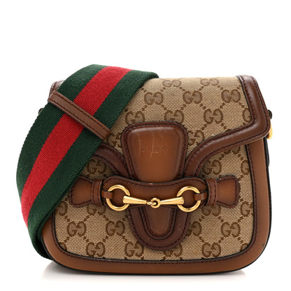 Gucci Monogram Small Lady Web Shoulder Bag Beige Cuir 1 of 17