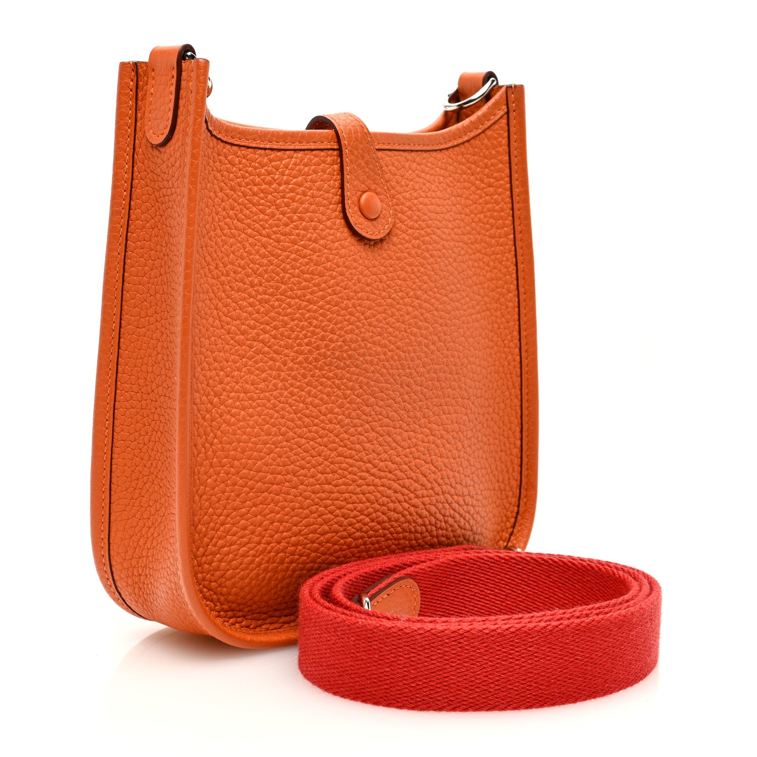 Hermes Taurillon Clemence Amazone Evelyne TPM Orange Peony 3 of 11