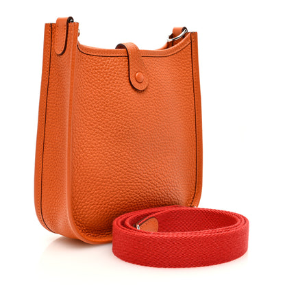 Hermes Taurillon Clemence Amazone Evelyne TPM Orange Peony 3 of 11