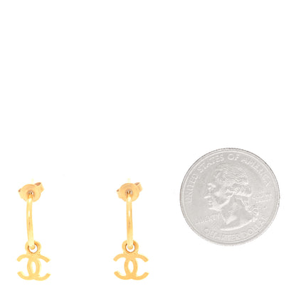 Chanel CC Hoop Earrings Gold 2 of 4