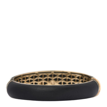 Roberto Coin Sterling Silver 18K Yellow Gold Diamond Ebony Capri Plus Bangle Bracelet 2 of 5
