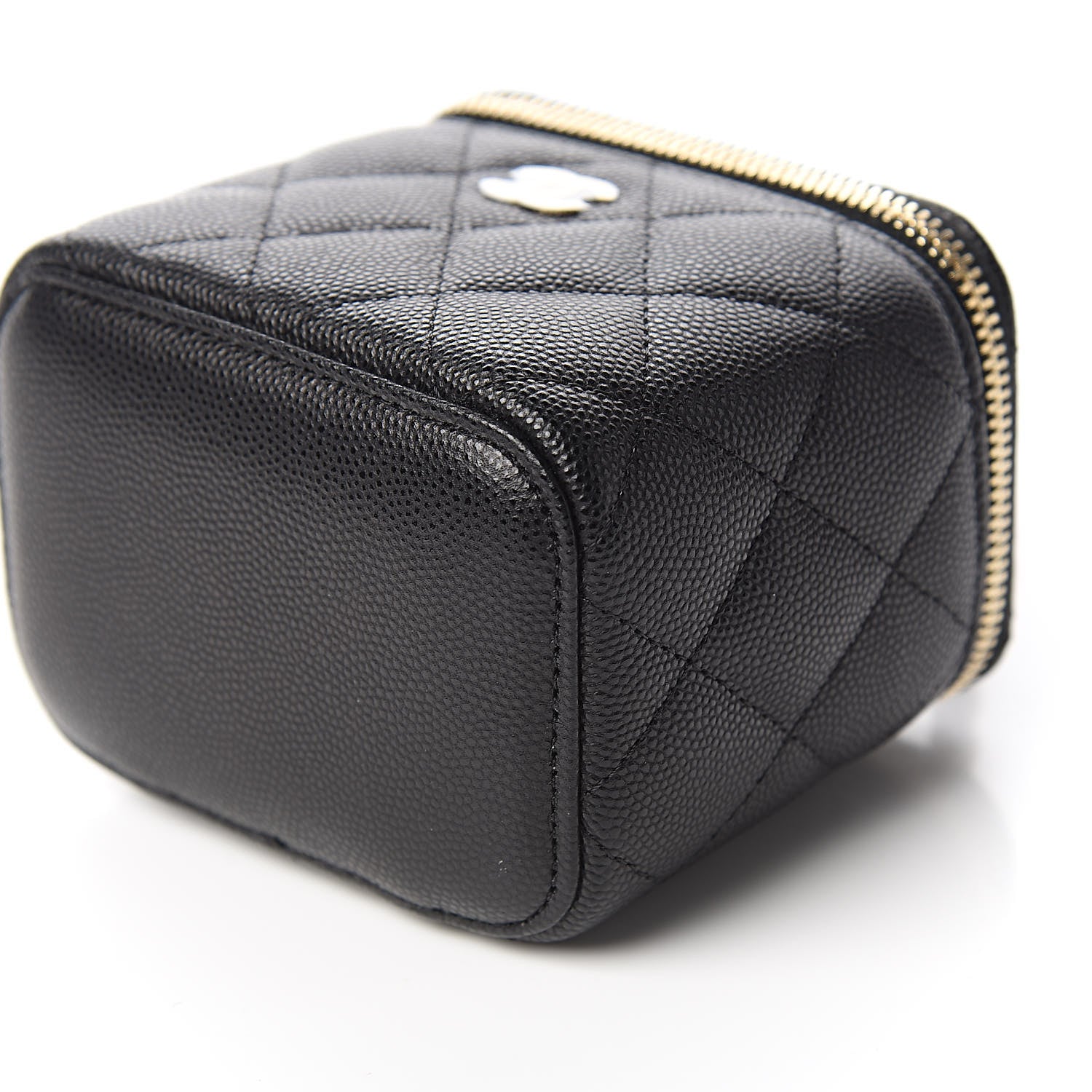 Chanel Caviar Quilted Mini Vanity Case With Chain Black 4 of 10