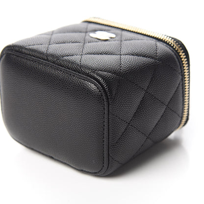 Chanel Caviar Quilted Mini Vanity Case With Chain Black 4 of 10