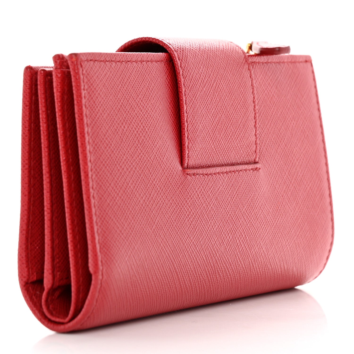 Prada Saffiano Metal Medium Wallet Rosso 3 of 13