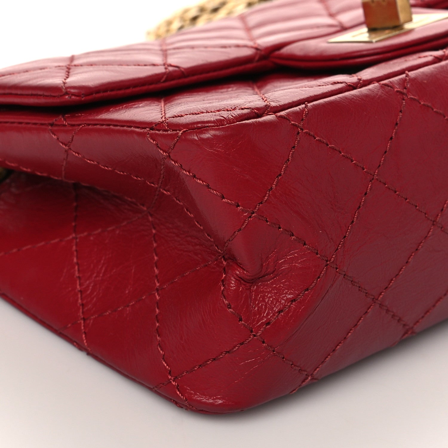 Chanel Aged Calfskin Quilted 2.55 Reissue Mini Flap Red 9 of 11