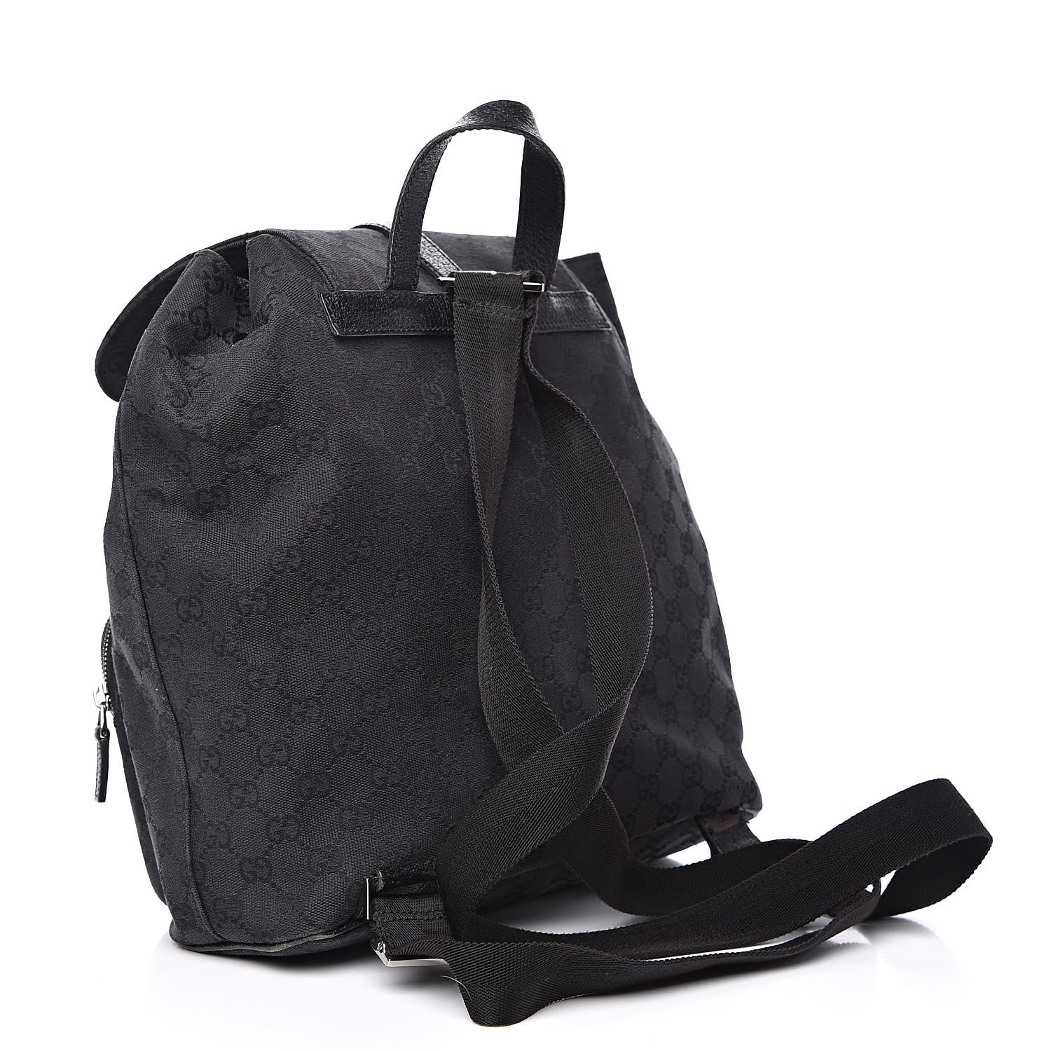 Gucci GG Monogram Single Buckle Backpack Black 3 of 14