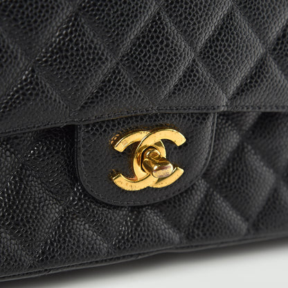 Chanel Caviar Quilted Medium Double Flap Black 10 of 15
