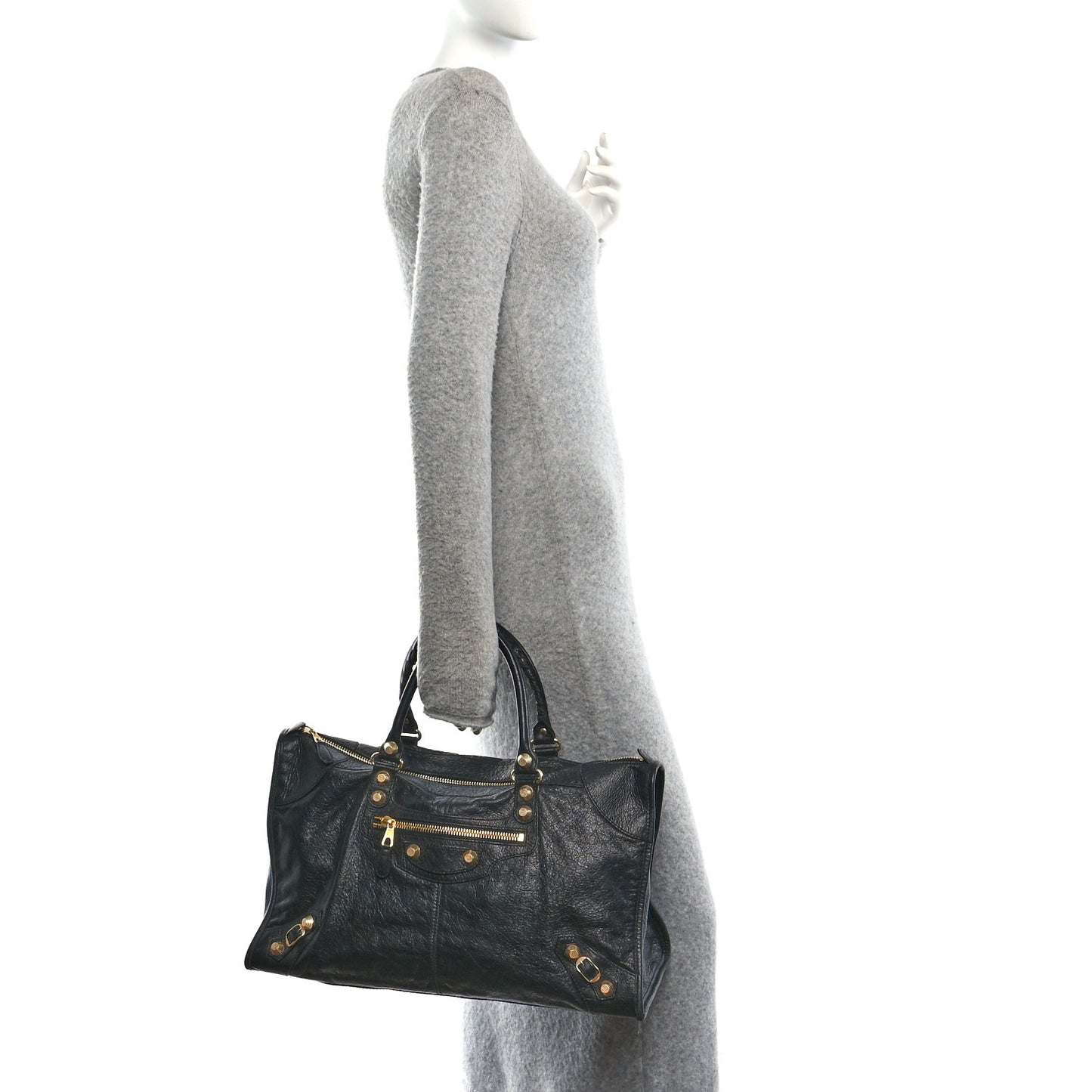 Agneau Giant 12 Gold Hardware Work Black