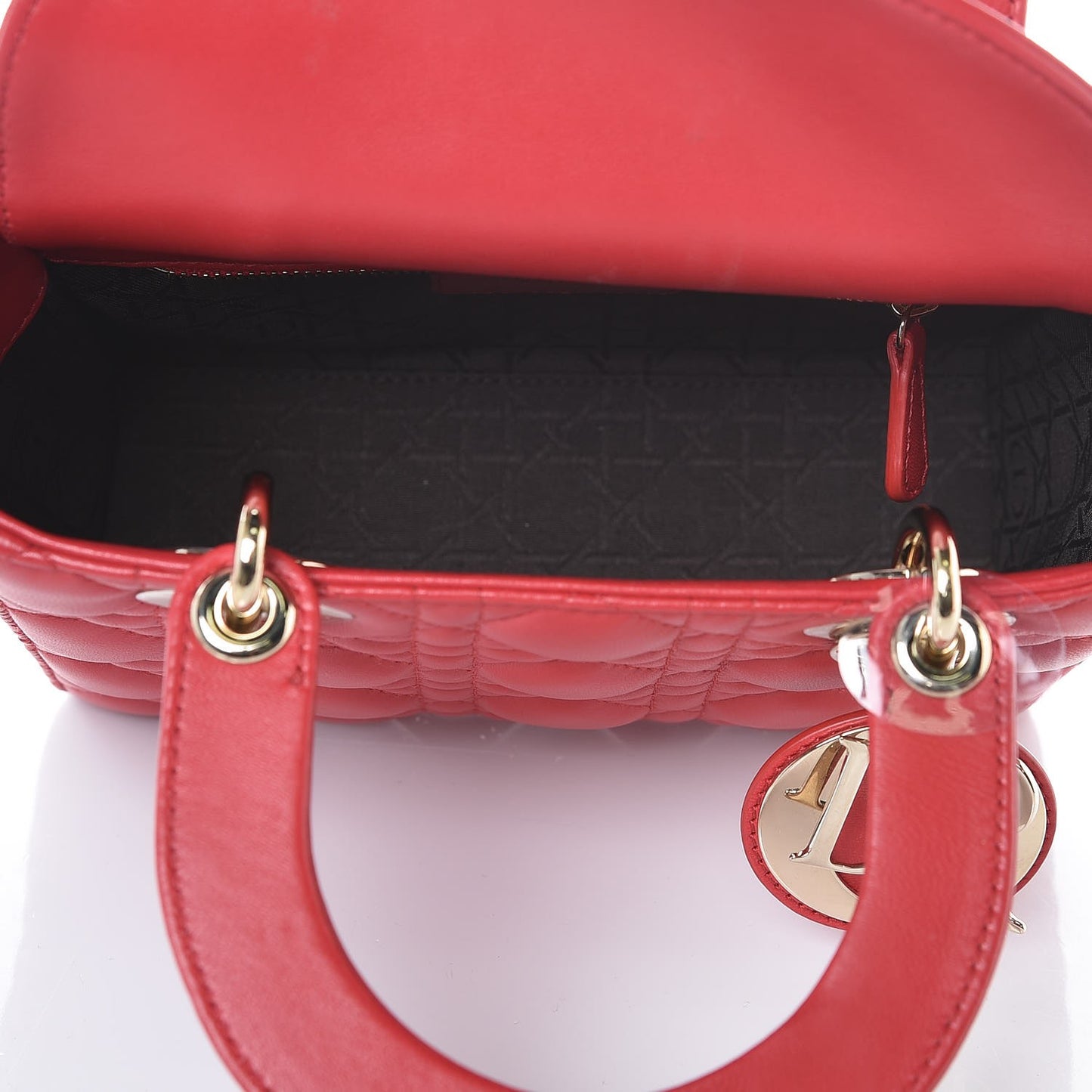 Lambskin Cannage Small My Lady Dior Red