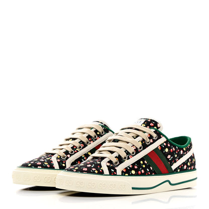 Gucci X LIBERTY OF LONDON Canvas Web Holly Print Womens 1977 Tennis Sneakers 38 Black Peach Mystic White 3 of 9