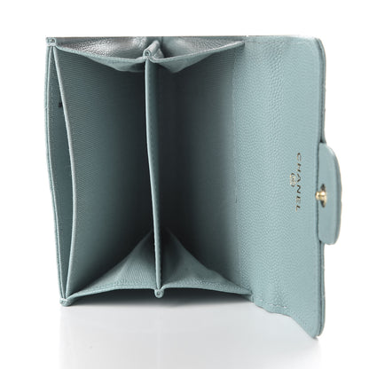Chanel Caviar Quilted Flap Card Holder Light Blue 5 of 8