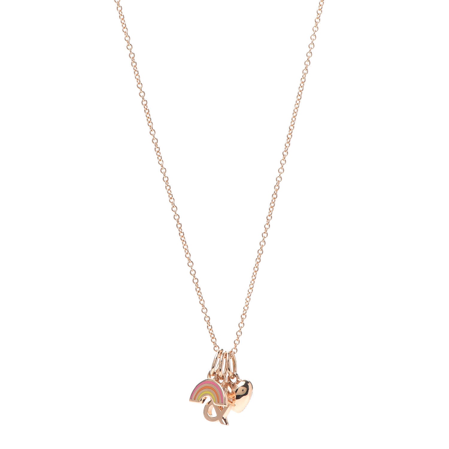 Tiffany 18K Rose Gold Love Rainbow Charm Pendant Necklace 1 of 6