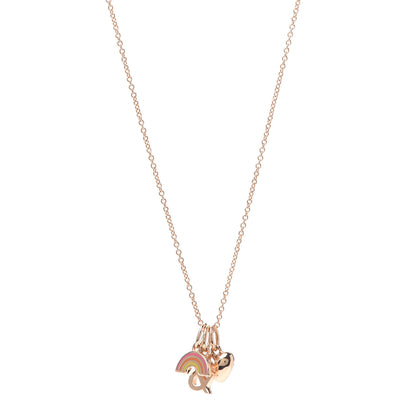 Tiffany 18K Rose Gold Love Rainbow Charm Pendant Necklace 1 of 6