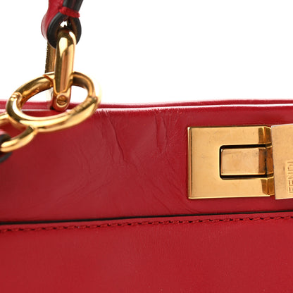 Fendi Vitello Morgan Fabric Jacquard Pequin Medium Peekaboo Iconic Satchel Mattone Tobacco Black 14 of 15