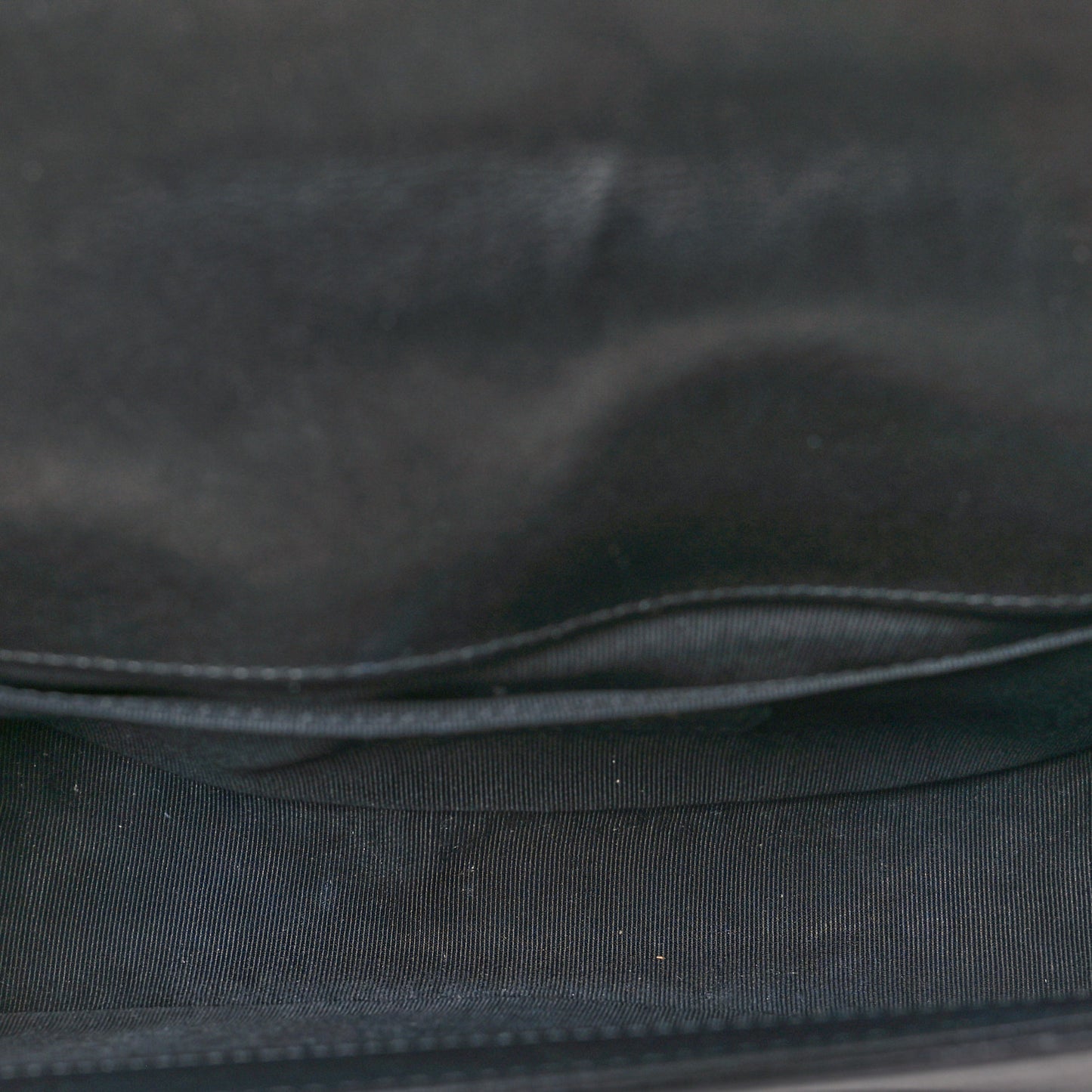 Calfskin Chevron Quilted Small Boy Flap Black