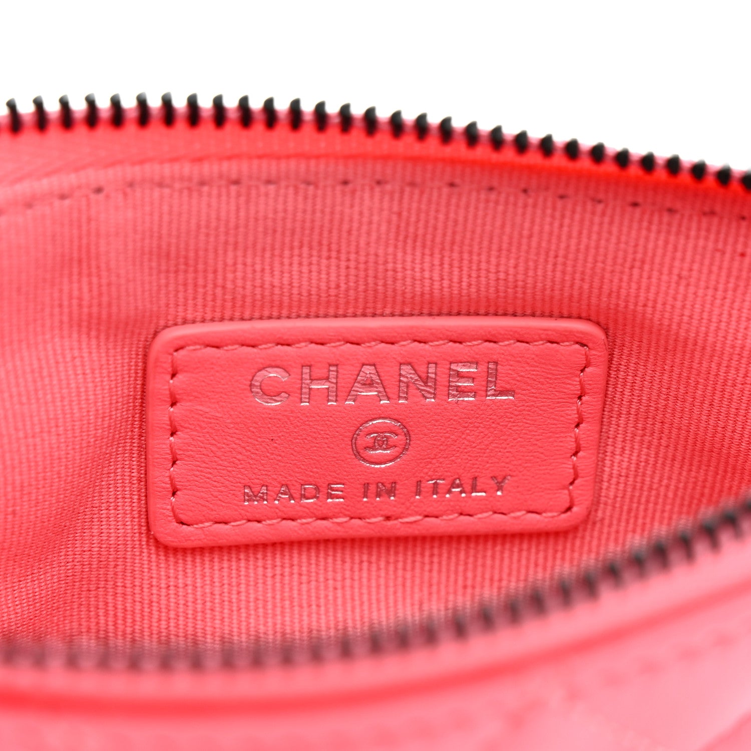 Chanel Lambskin Quilted Small Cosmetic Case Coral Pink 6 of 8