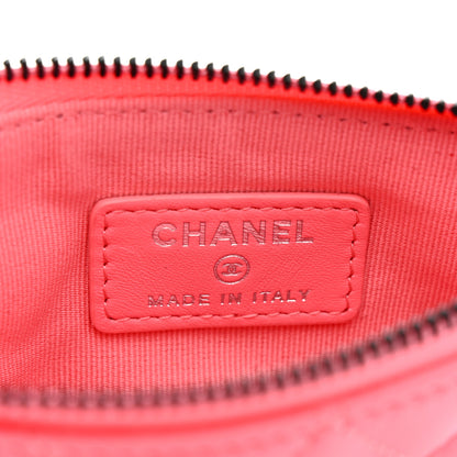 Chanel Lambskin Quilted Small Cosmetic Case Coral Pink 6 of 8