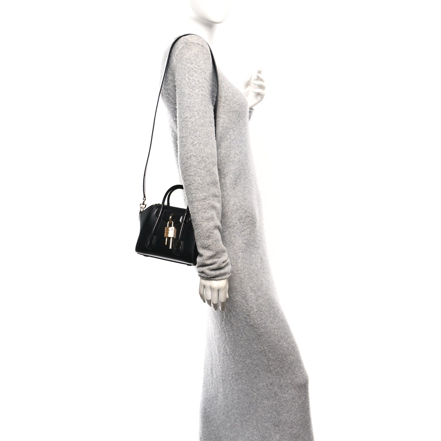 Givenchy Box Calfskin Mini Lock Antigona Shoulder Bag Black 2 of 9