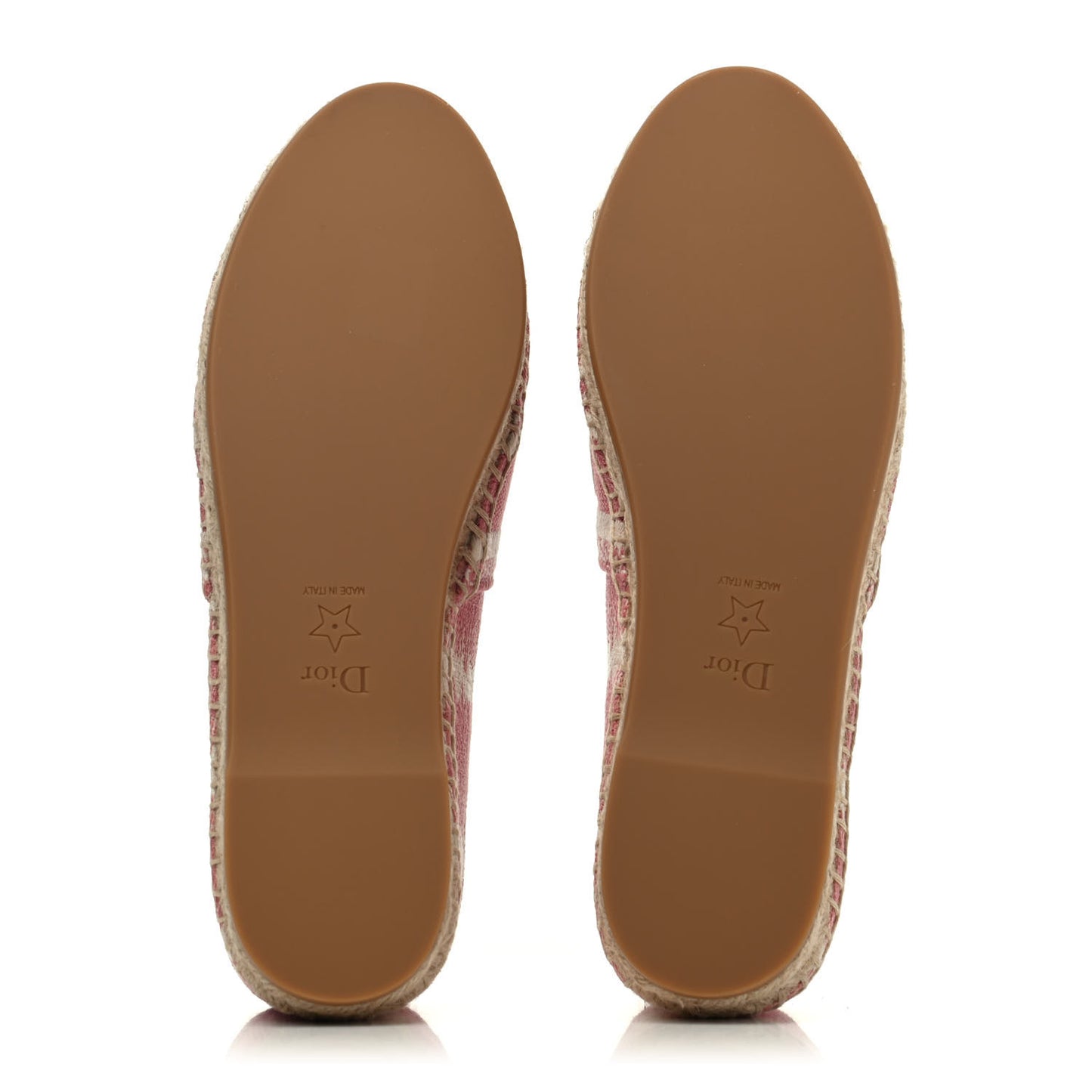 Cotton D-Stripes Embroidered Granville 15mm Espadrilles 37.5 Deep Nude