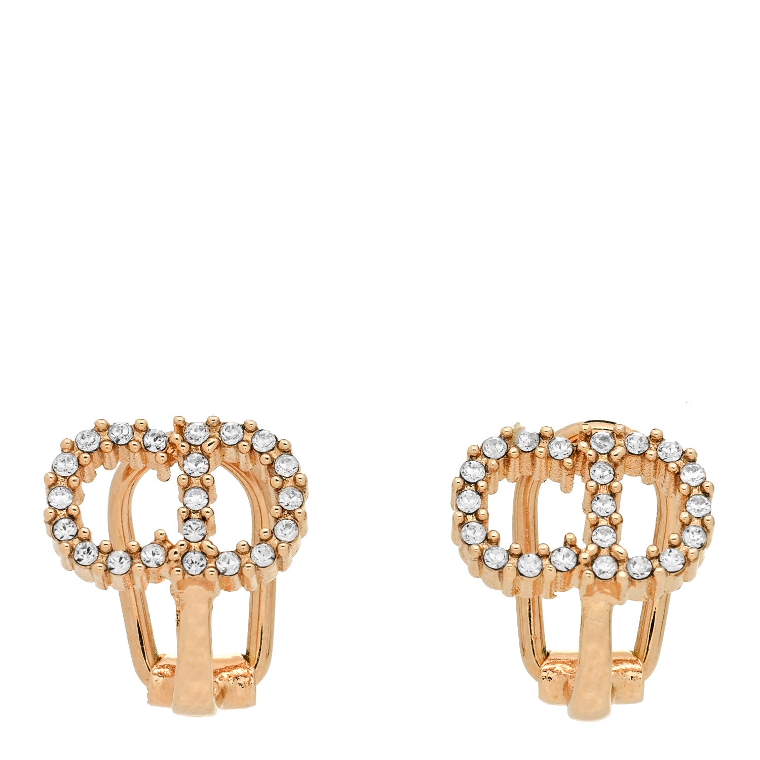 Christian Dior Crystal Clair D Lune Clip On Earrings Gold 1 of 3