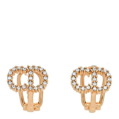 Christian Dior Crystal Clair D Lune Clip On Earrings Gold 1 of 3