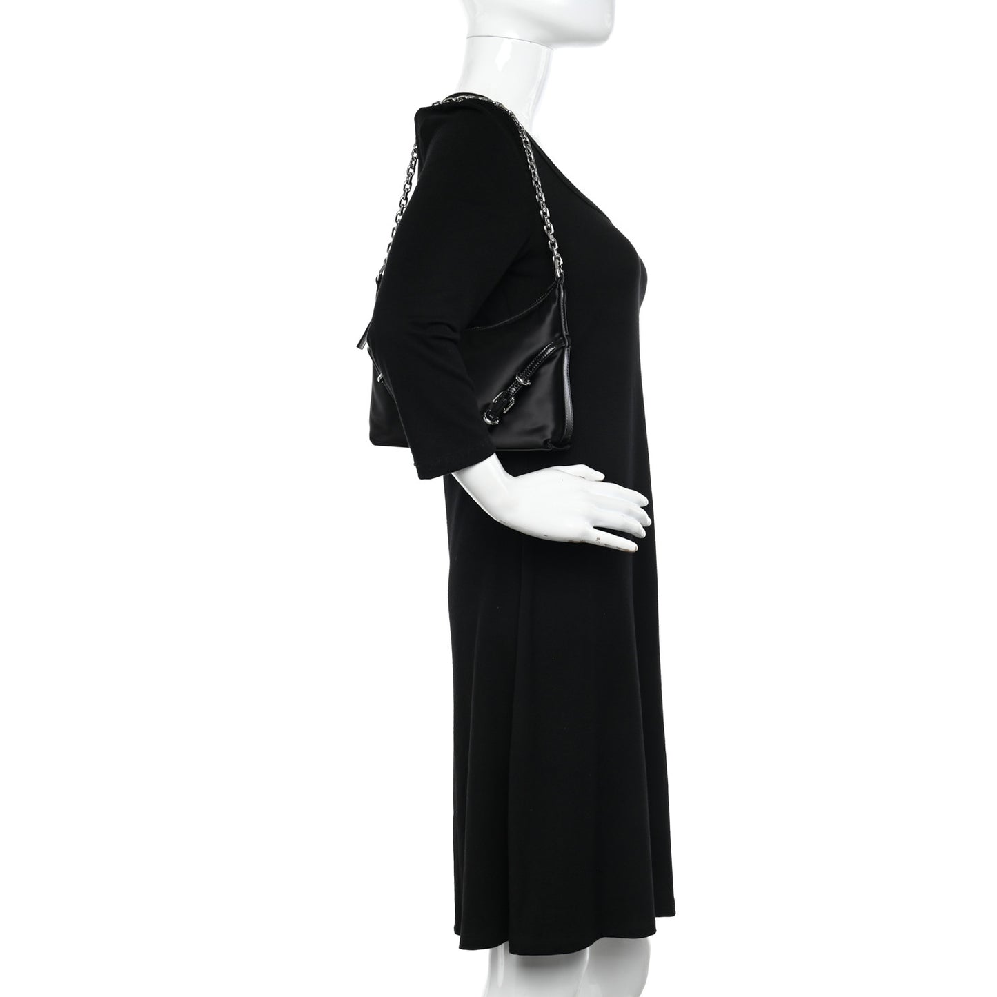 Satin Mini Voyou Boyfriend Party Bag Black
