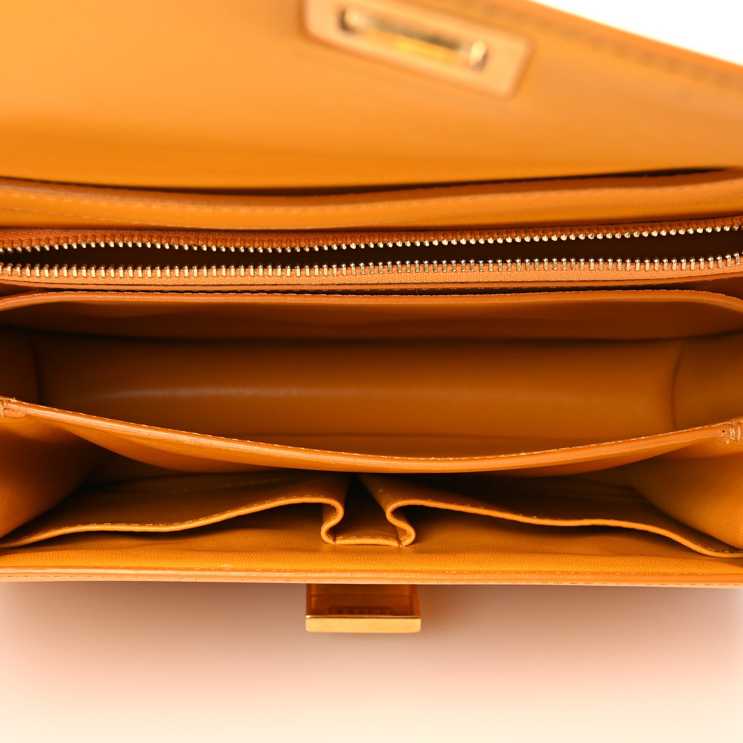 Celine Box Calfskin Medium Classic Box Flap Bag Orange 4 of 10