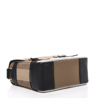 Burberry Canvas Mega Check Large Baildon Messenger Bag Black 4 of 11