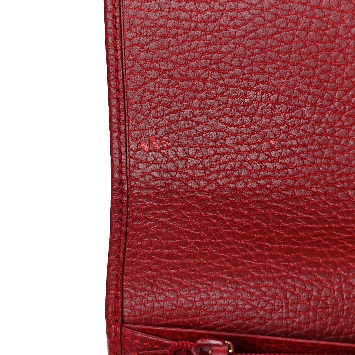 Dollar Calfskin GG Marmont Continental Wallet Hibiscus Red