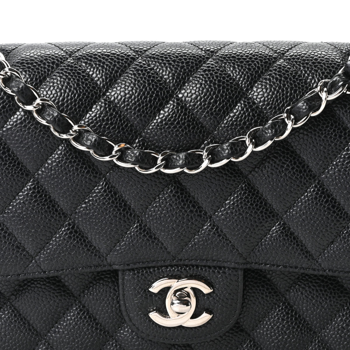 Chanel Caviar Quilted Medium Double Flap Black 8 of 11