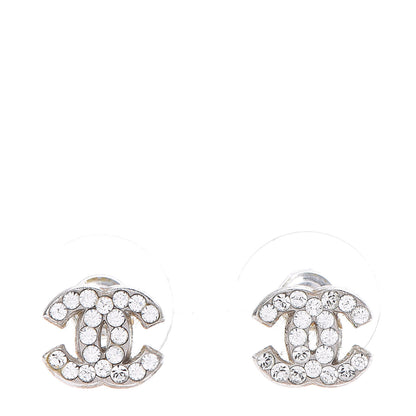 Chanel Crystal Mini Timeless CC Earrings Silver 1 of 4