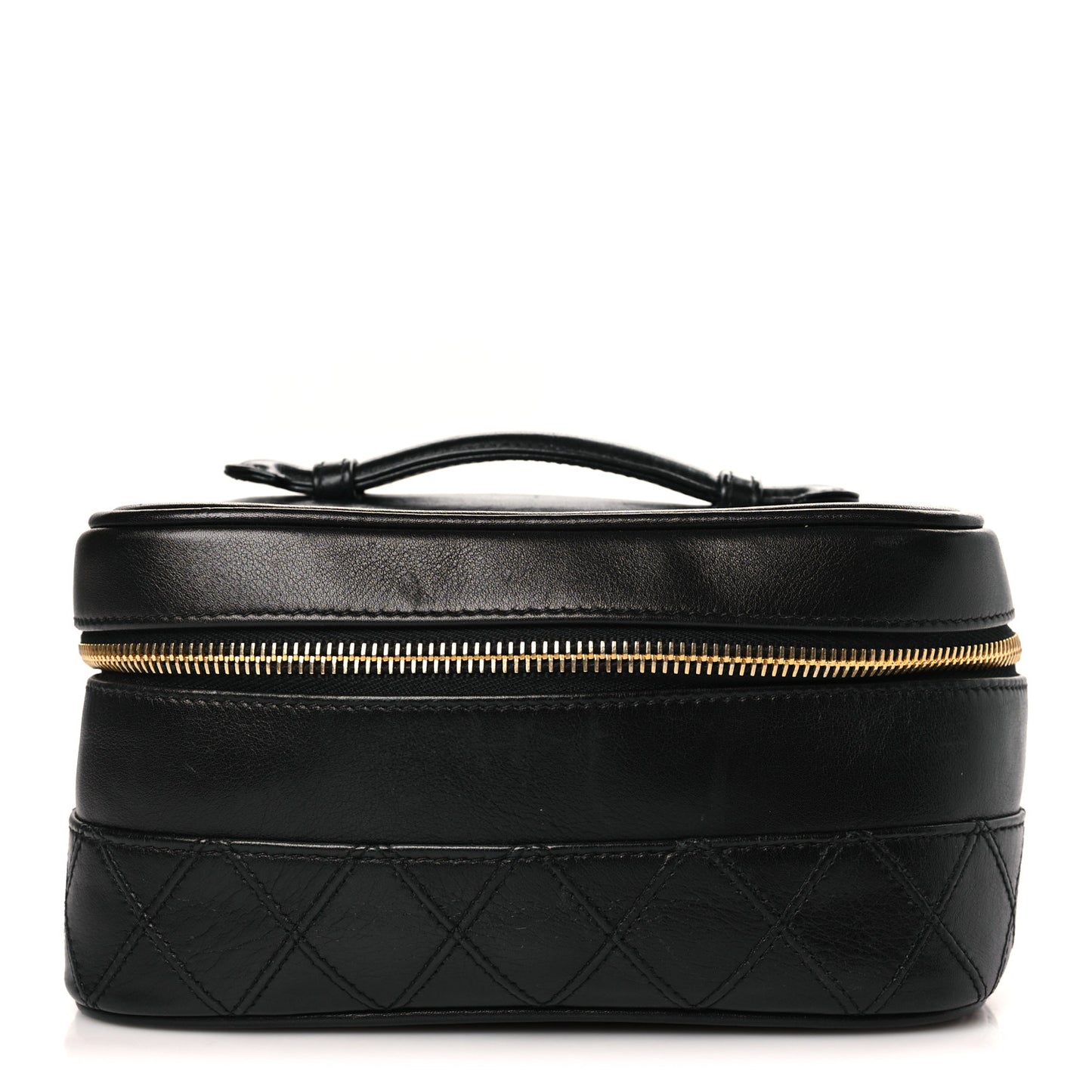 Lambskin Vanity Cosmetic Case Black