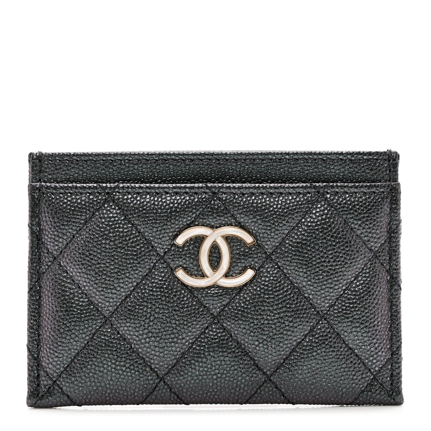 Chanel Iridescent Caviar Quilted Card Holder Black 1 of 9