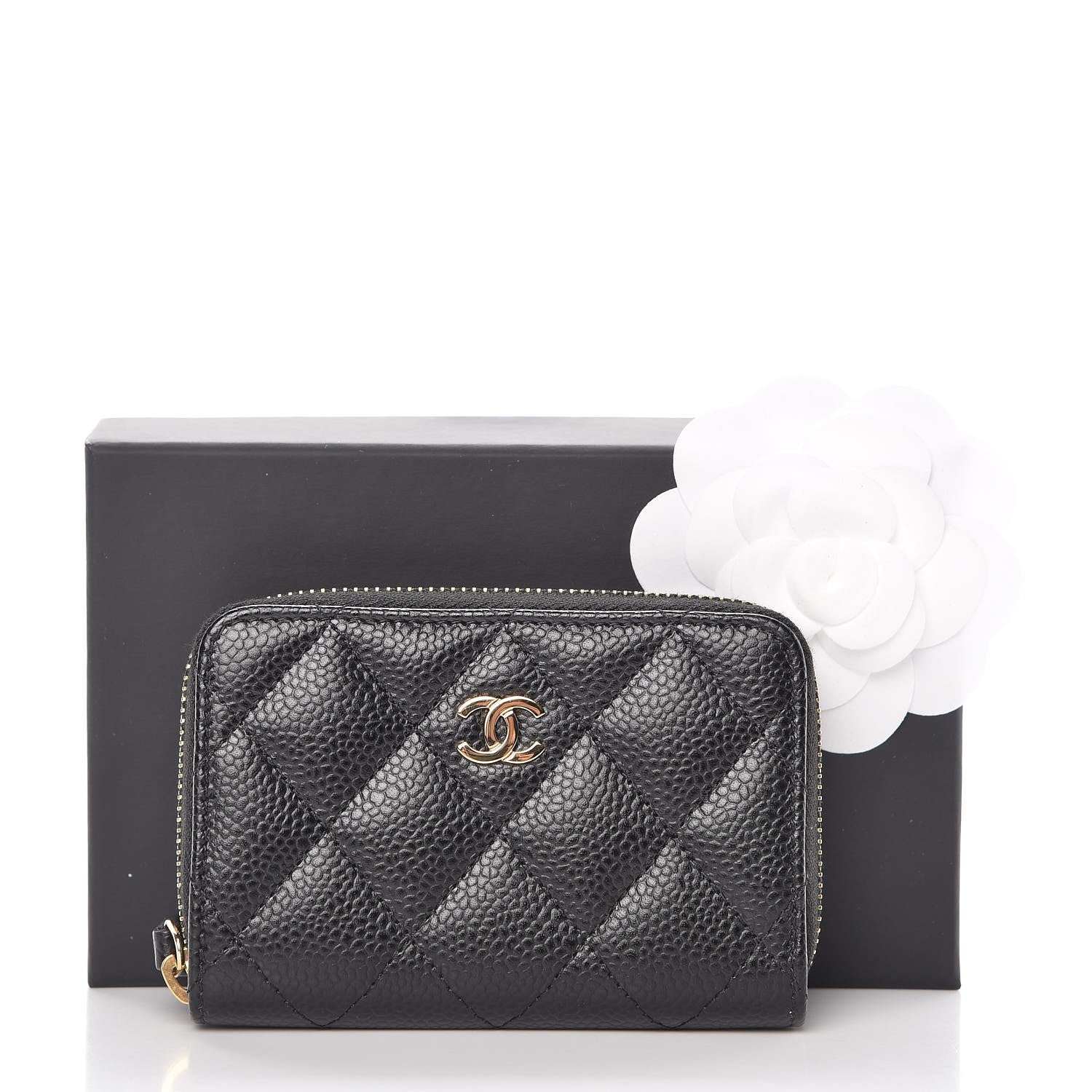 Chanel Caviar Quilted Zip Coin Purse Black 8 of 8