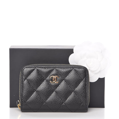 Chanel Caviar Quilted Zip Coin Purse Black 8 of 8