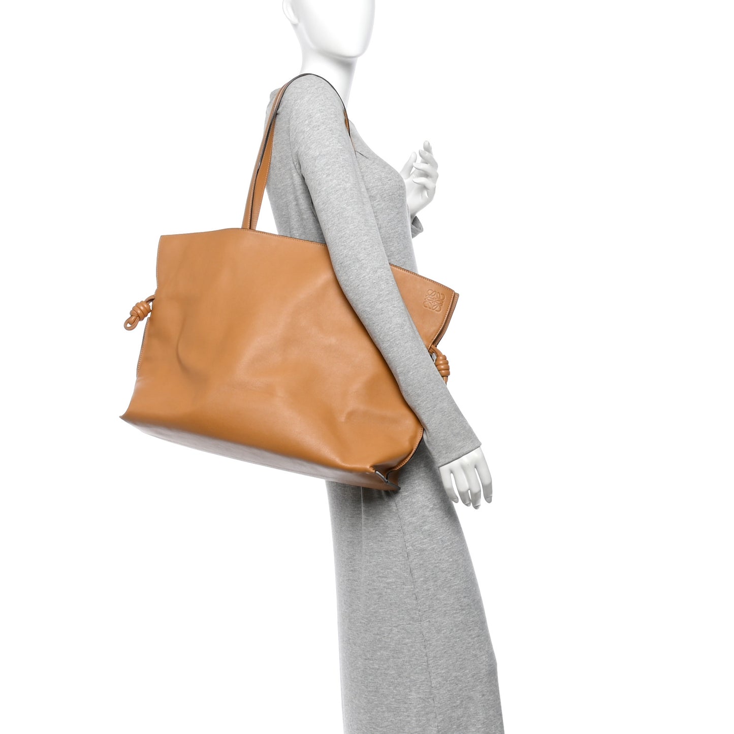 Calfskin Flamenco Knot XL Shoulder Bag Warm Desert