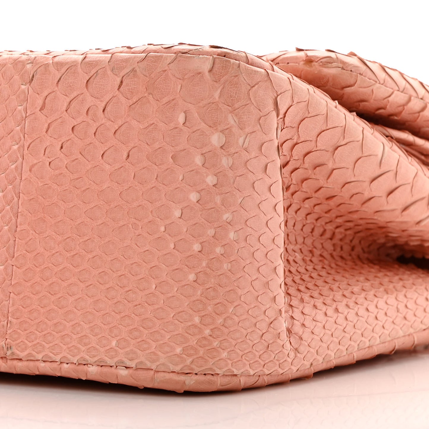 Snakeskin Jumbo Double Flap Pink