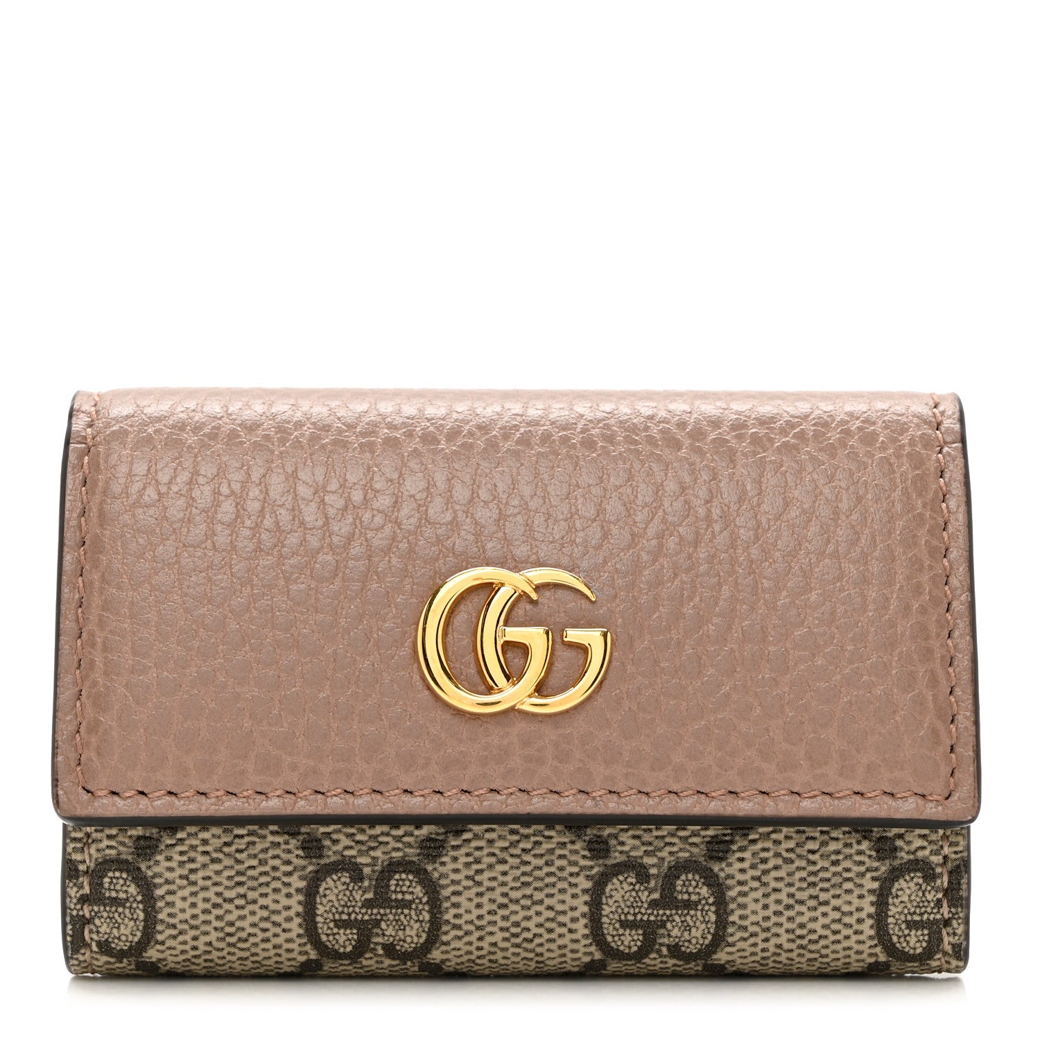 Gucci Dollar Calfskin GG Supreme Monogram GG Marmont 6 Key Holder Case Rose Beige Ebony 1 of 5