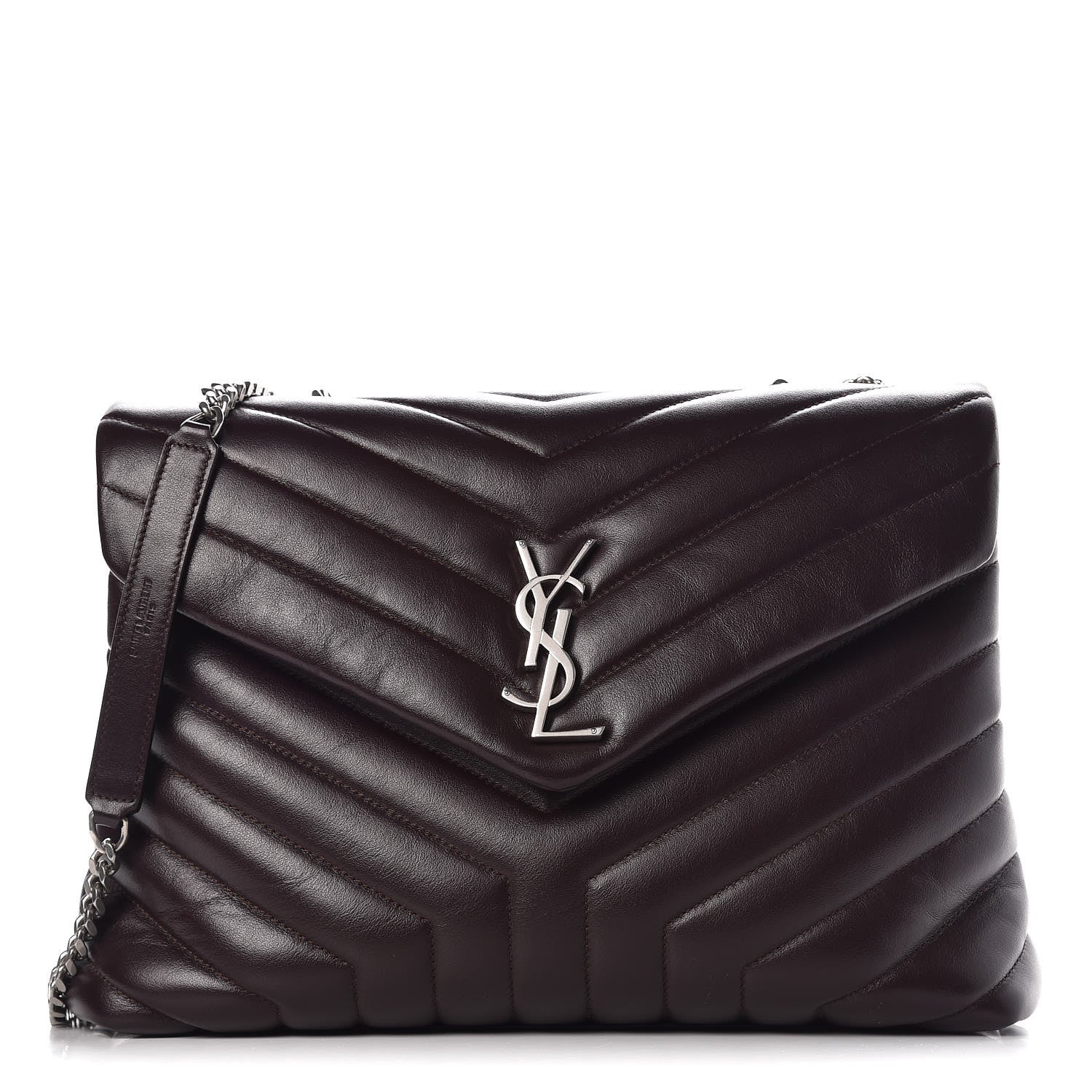 Saint Laurent Calfskin Y Quilted Monogram Medium Loulou Chain Satchel Amaranto 1 of 8