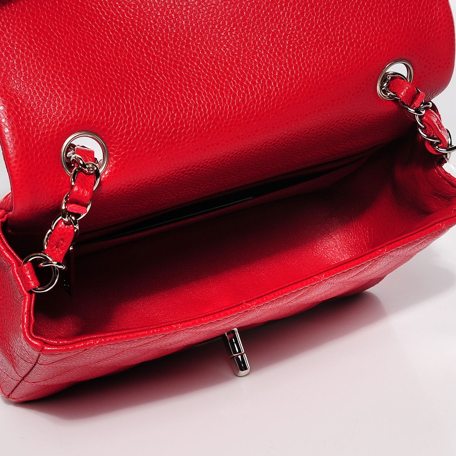 Chanel Caviar Quilted Mini Rectangular Flap Red 5 of 8