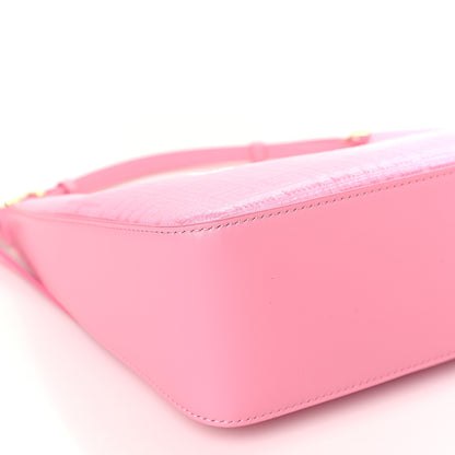 Givenchy Coated Canvas Logo 4G Embossed Small Moon Cut Out Shoulder Bag Pink 8 of 9