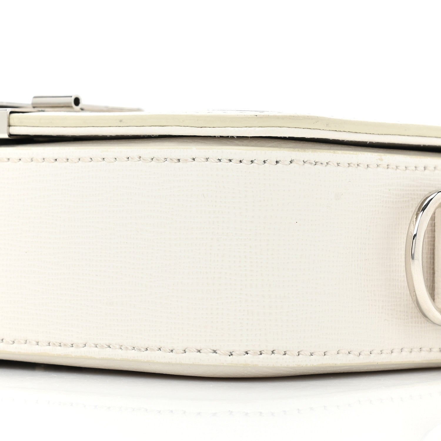 Off-White Saffiano Striped Mini Diag Binder Clip Bag White Black Yellow 8 of 14
