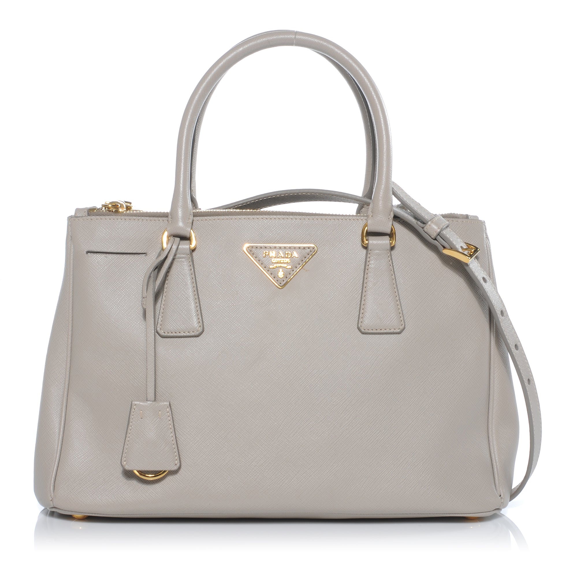 Prada Saffiano Lux Double Zip Tote Pomice 1 of 8