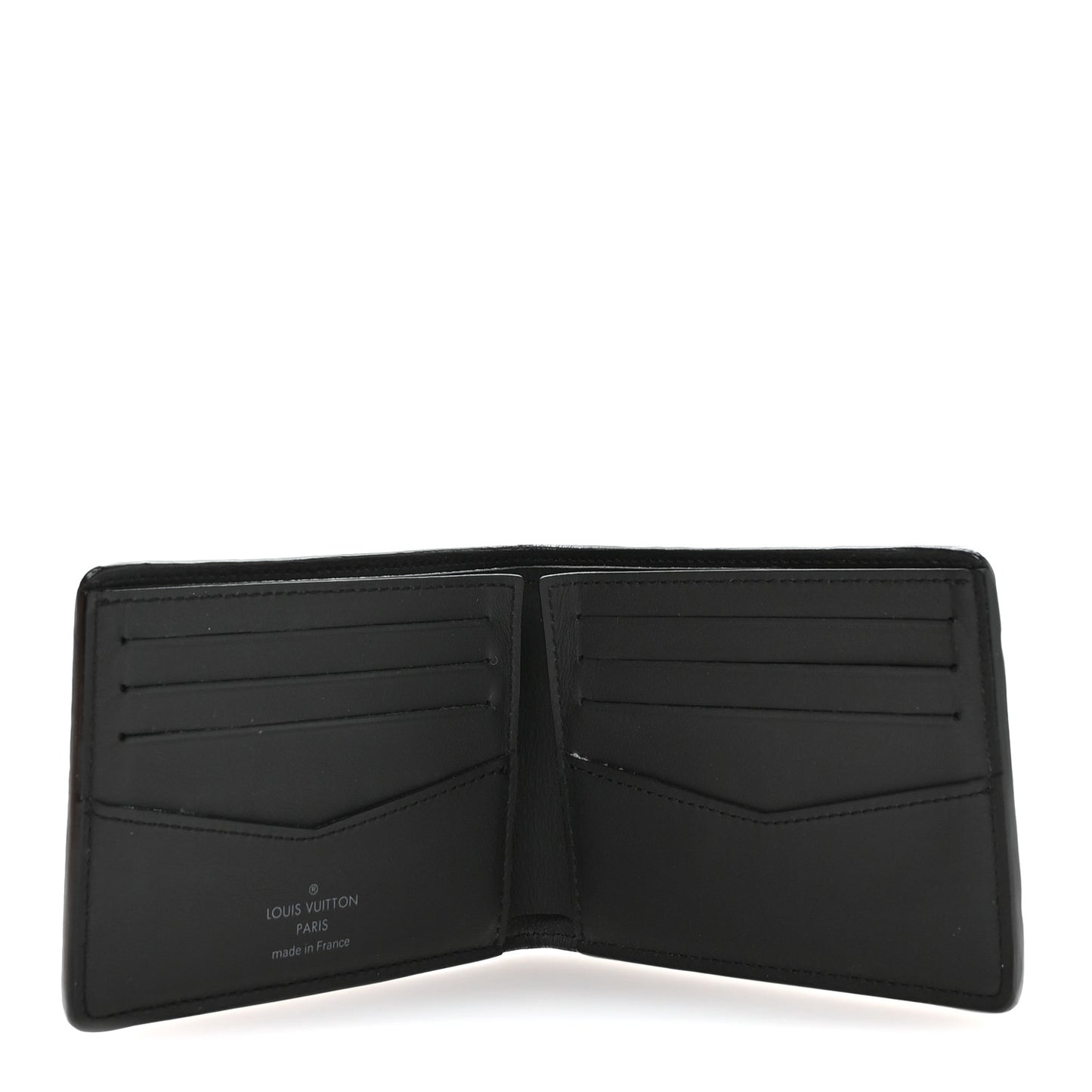 Cowhide Faded Monogram Slender Wallet Charcoal