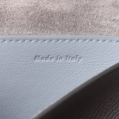 Celine Grained Calfskin Strap Clutch Grey Blue 5 of 10