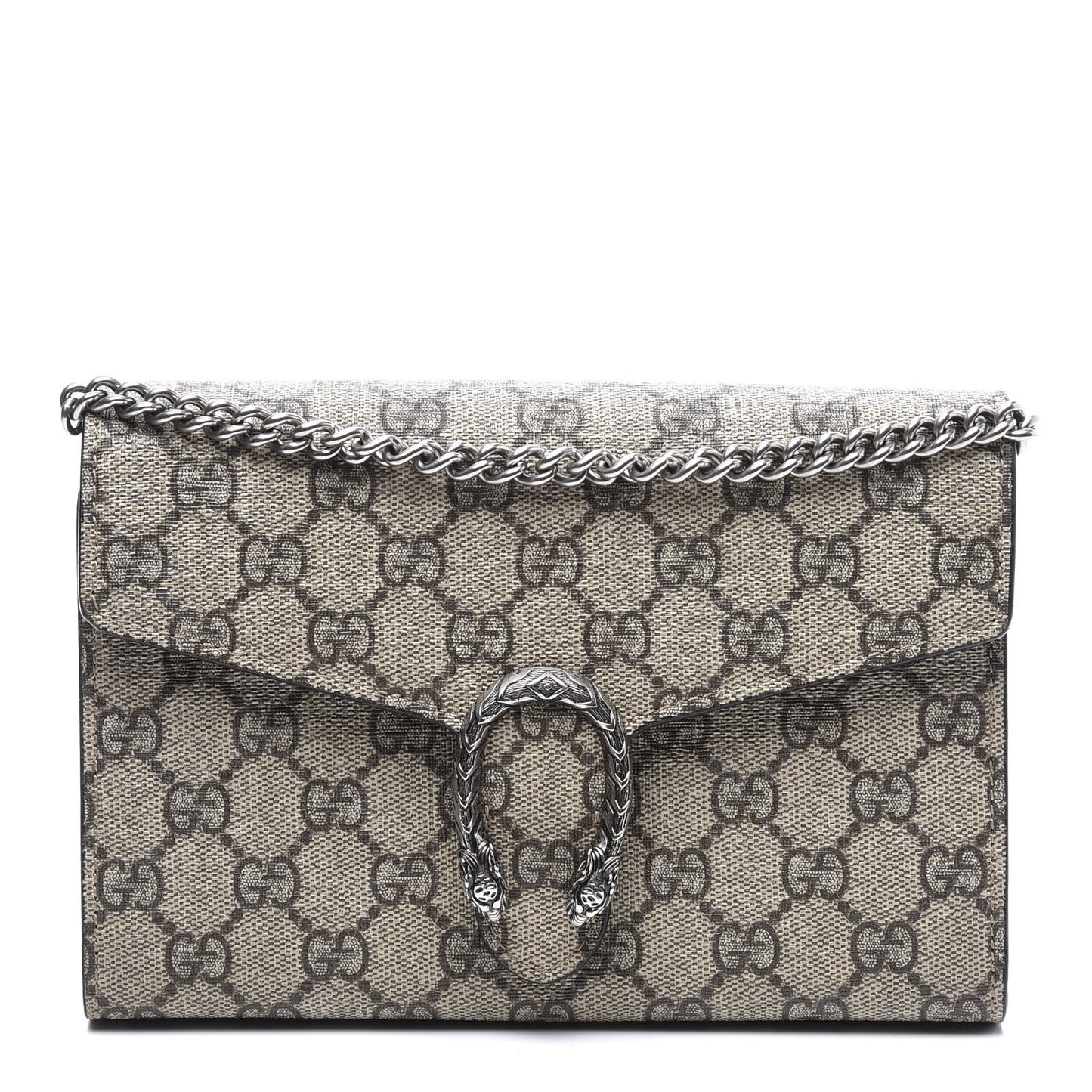 GG Supreme Monogram Mini Dionysus Chain Wallet Beige Taupe