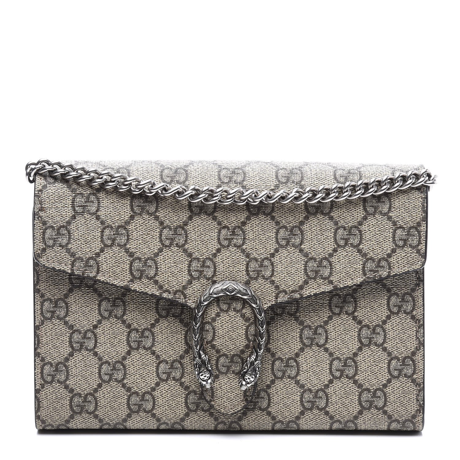 Gucci GG Supreme Monogram Mini Dionysus Chain Wallet Beige Taupe 1 of 10